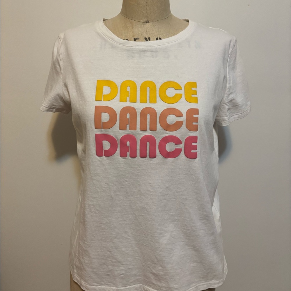 Pimkie White Tee with Colorful 'Dance' Design